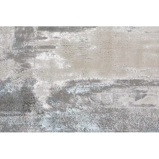 Gray Ivory And Blue Abstract Area Rug Photo 6