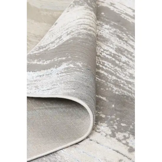 Gray Ivory And Blue Abstract Area Rug Photo 4