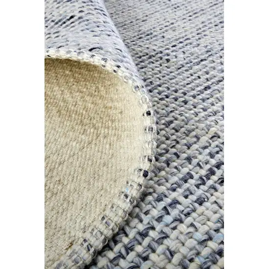 Gray Ivory And Blue Hand Woven Area Rug Photo 5