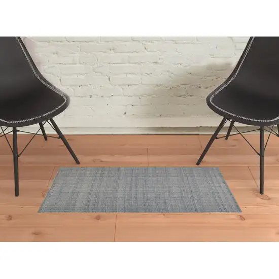 Gray Ivory And Blue Hand Woven Area Rug Photo 2