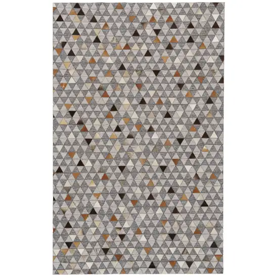 Gray Ivory And Brown Geometric Hand Woven Area Rug Photo 1