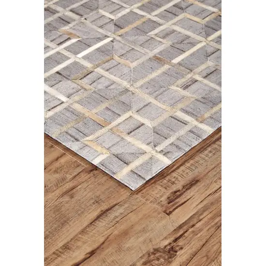 Gray Ivory And Brown Geometric Hand Woven Area Rug Photo 4