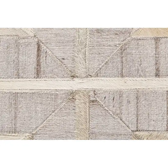 Gray Ivory And Brown Geometric Hand Woven Area Rug Photo 3