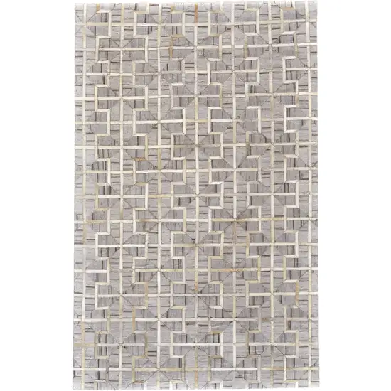 Gray Ivory And Brown Geometric Hand Woven Area Rug Photo 1