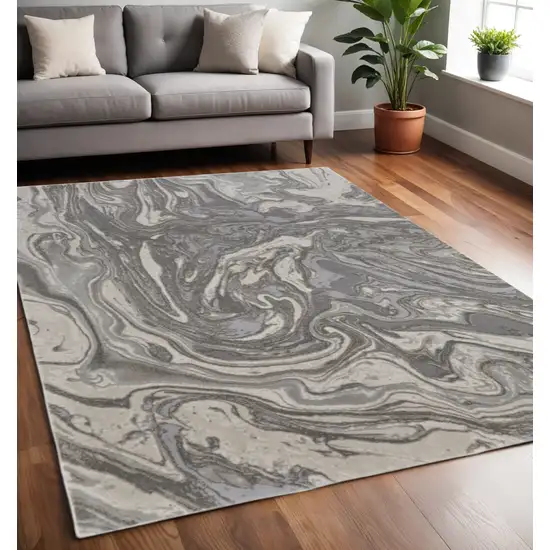 Gray Abstract Area Rug Photo 1