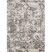 Photo of Gray Ivory And Silver Abstract Stain Resistant Area Rug