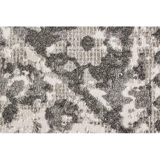 Gray Ivory And Silver Abstract Stain Resistant Area Rug Photo 9