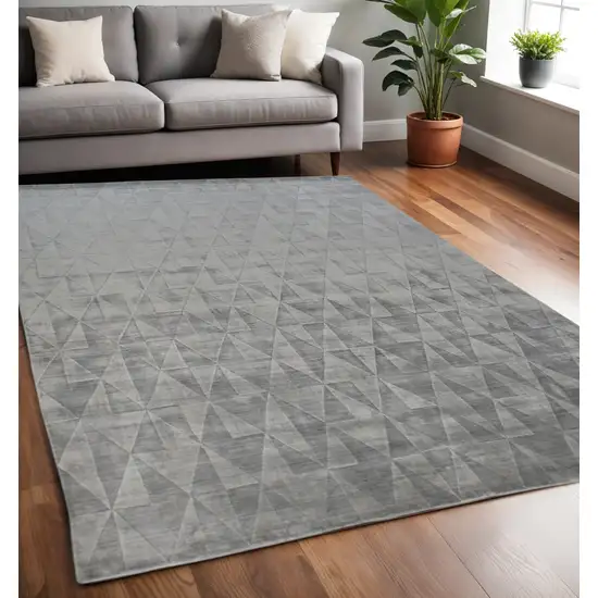 Gray Geometric Hand Woven Area Rug Photo 1