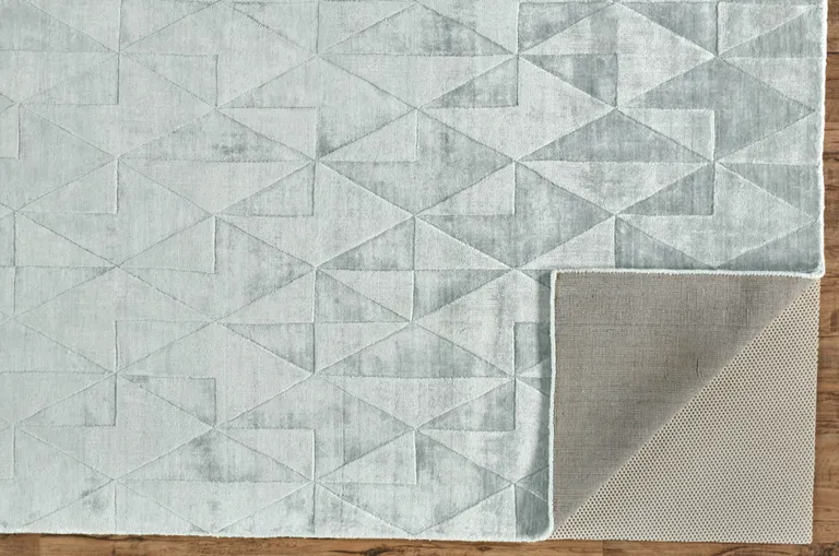 Gray Ivory And Silver Geometric Hand Woven Area Rug Photo 3