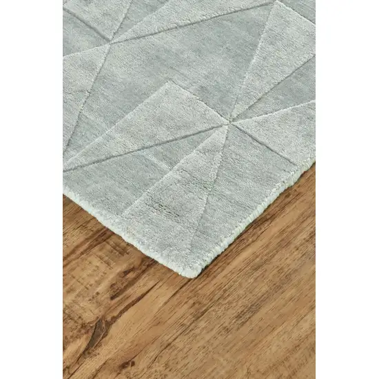 Gray Ivory And Silver Geometric Hand Woven Area Rug Photo 5