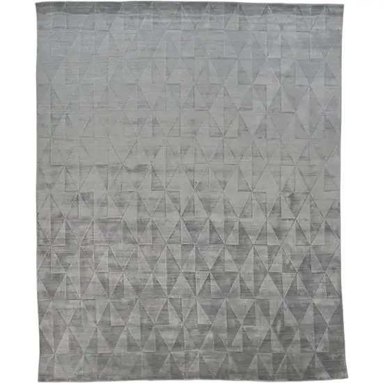 Gray Ivory And Silver Geometric Hand Woven Area Rug Photo 1