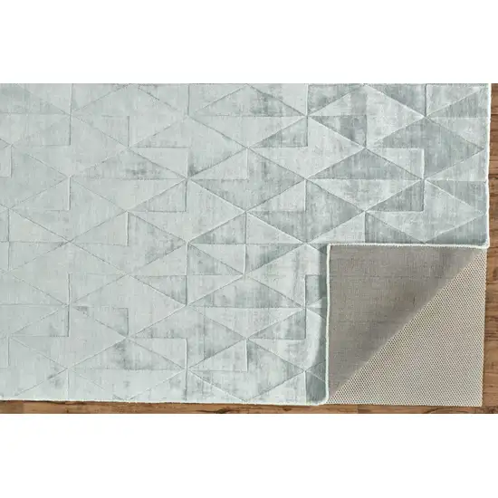 Gray Ivory And Silver Geometric Hand Woven Area Rug Photo 3