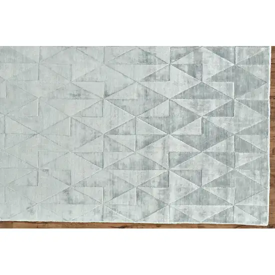 Gray Ivory And Silver Geometric Hand Woven Area Rug Photo 4