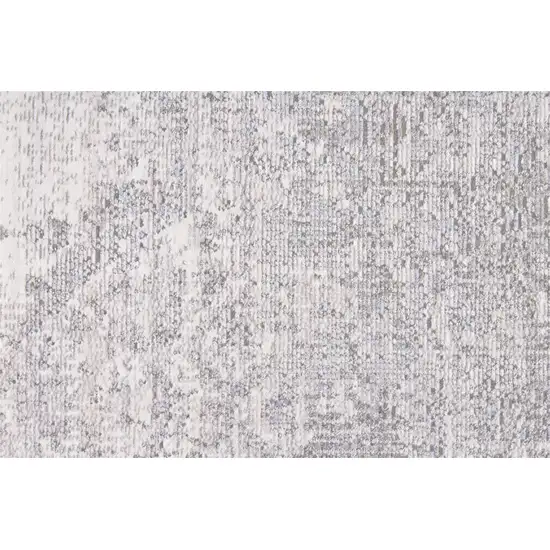 Gray Ivory And Taupe Abstract Distressed Area Rug With Fringe Photo 1