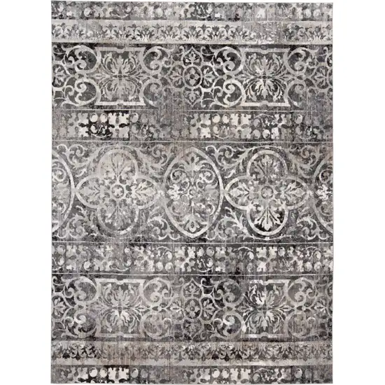 Gray Ivory And Taupe Abstract Stain Resistant Area Rug Photo 1