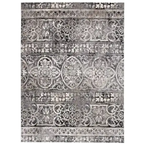 Gray Ivory And Taupe Abstract Stain Resistant Area Rug Photo 2