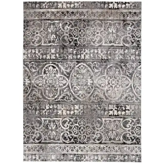 Gray Ivory And Taupe Abstract Stain Resistant Area Rug Photo 2