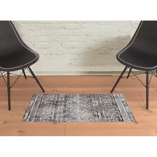 Gray Ivory And Taupe Abstract Stain Resistant Area Rug Photo 4