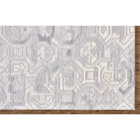 Gray Ivory And Taupe Wool Abstract Tufted Handmade Area Rug Photo 3