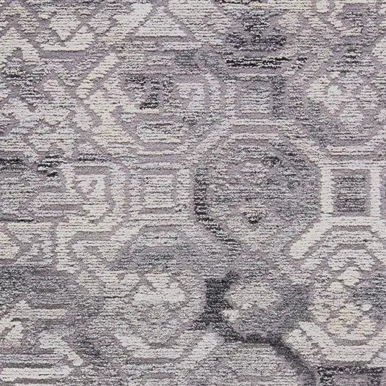 Gray and Ivory Wool Abstract Hand Tufted Area Rug Photo 8