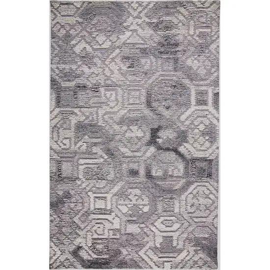 Gray Ivory And Taupe Wool Abstract Tufted Handmade Area Rug Photo 2