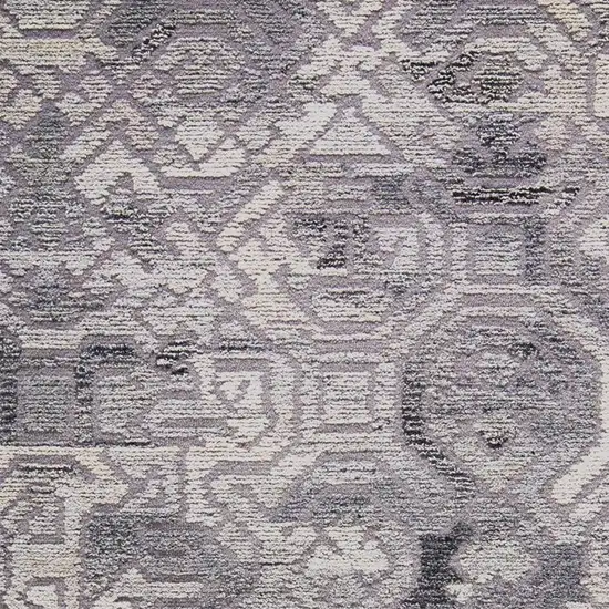 Gray and Ivory Wool Abstract Hand Tufted Area Rug Photo 8