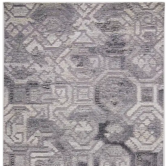 Gray and Ivory Wool Abstract Hand Tufted Area Rug Photo 8