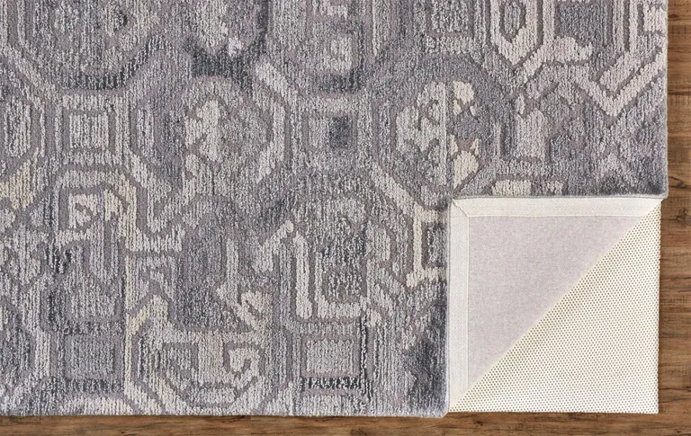 Gray Ivory And Taupe Wool Abstract Tufted Handmade Area Rug Photo 5