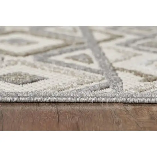 Gray Ivory Aztec Pattern Indoor Outdoor Area Rug Photo 9