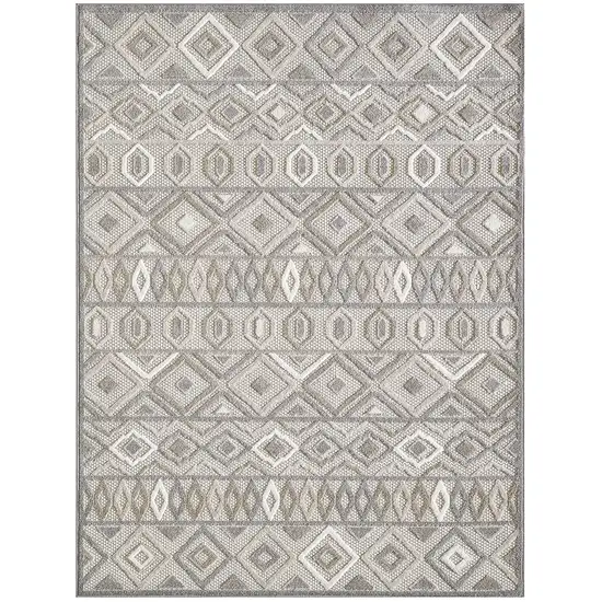 Gray Ivory Aztec Pattern Indoor Outdoor Area Rug Photo 1