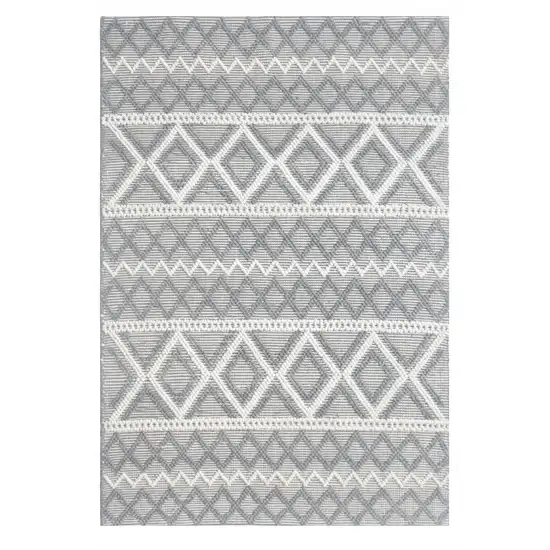 Gray Ivory Diamonds Boho Chic Area Rug Photo 1