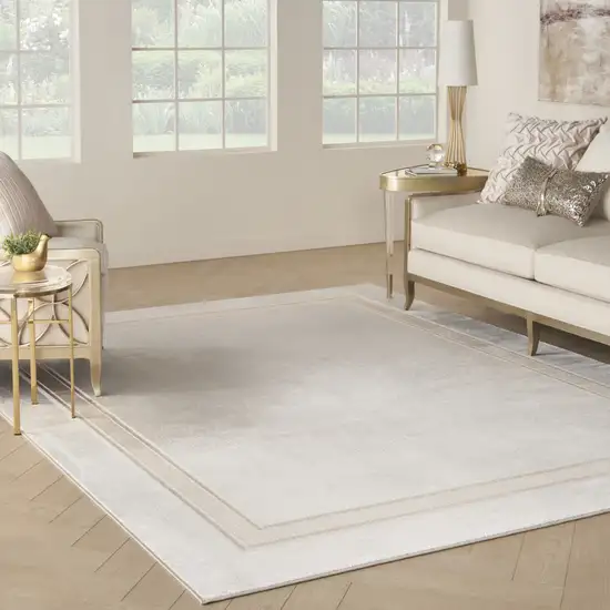 Gray Ivory and Cream Geometric Non Skid Area Rug Photo 8