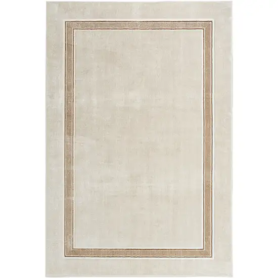 Gray Ivory and Cream Geometric Non Skid Area Rug Photo 2