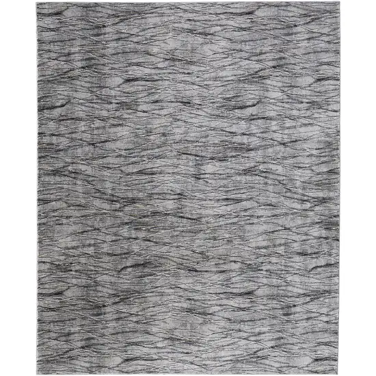 Gray Ivory and Tan Abstract Power Loom Area Rug Photo 4