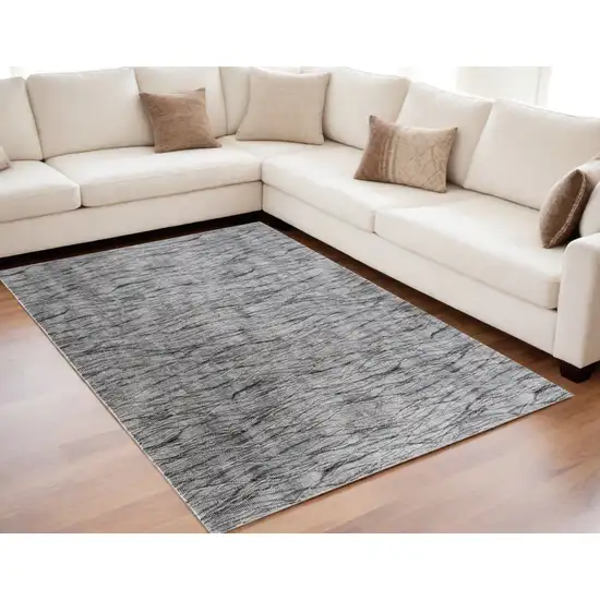 Gray Ivory and Tan Abstract Power Loom Area Rug Photo 1