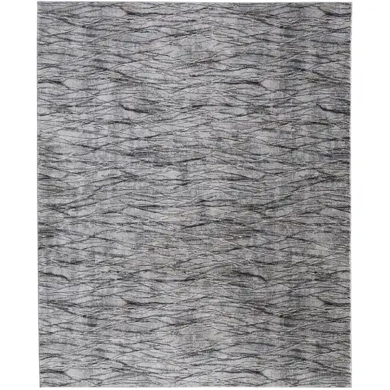 Gray Ivory and Tan Abstract Power Loom Area Rug Photo 5