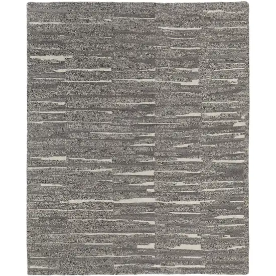 Gray Ivory and Taupe Abstract Hand Woven Area Rug Photo 2