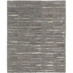 Photo of Gray Ivory and Taupe Abstract Hand Woven Area Rug