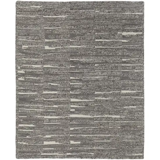 Gray Ivory and Taupe Abstract Hand Woven Area Rug Photo 5