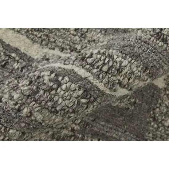 Gray Ivory and Taupe Abstract Hand Woven Area Rug Photo 8