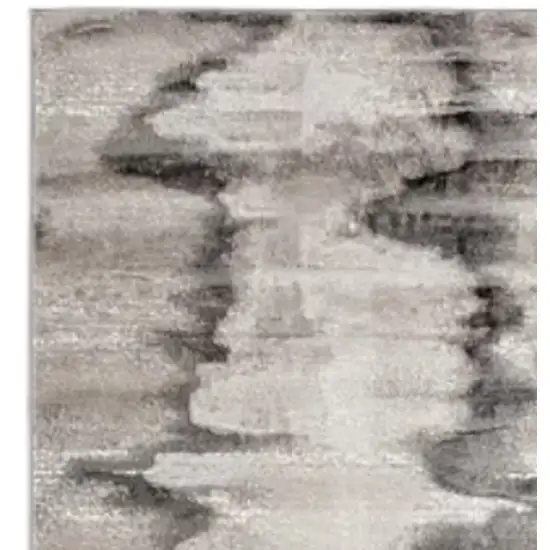 Gray Ivory and Taupe Abstract Power Loom Area Rug Photo 2