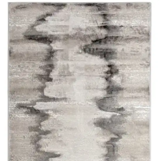 Gray Ivory and Taupe Abstract Power Loom Area Rug Photo 3