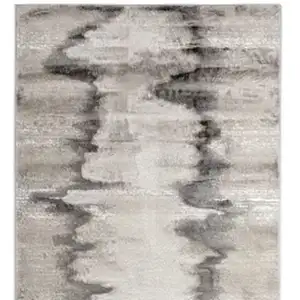 Photo of Gray Ivory and Taupe Abstract Power Loom Area Rug