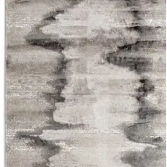 Gray Ivory and Taupe Abstract Power Loom Area Rug Photo 3