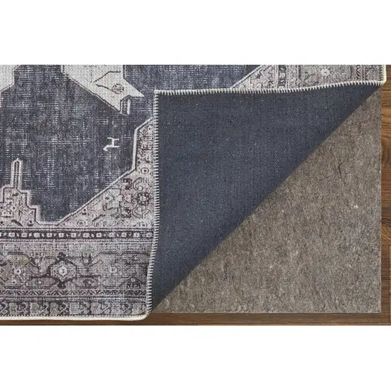 Gray Ivory and Taupe Oriental Power Loom Washable Area Rug Photo 6