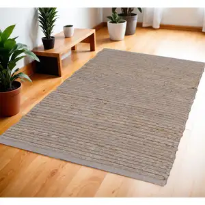 Photo of Gray Jute Hand Woven Area Rug