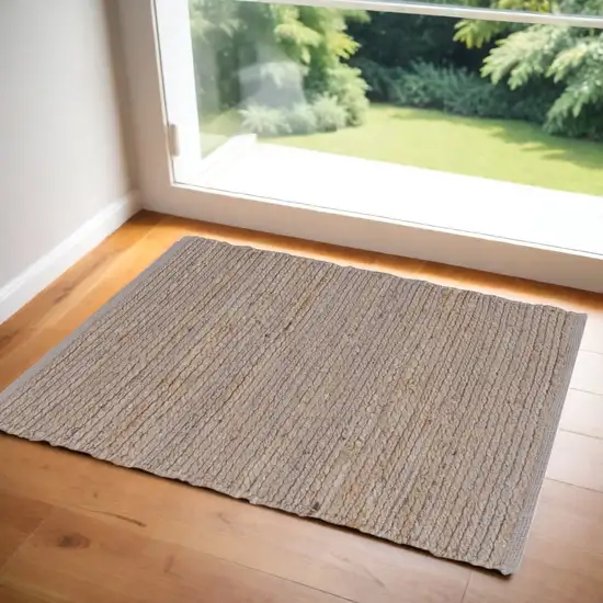 Gray Jute Hand Woven Area Rug Photo 1