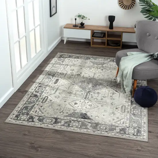 Gray Medallion Area Rug Photo 9