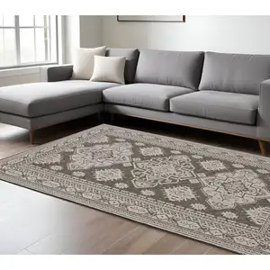 Photo of Gray Medallion Area Rug