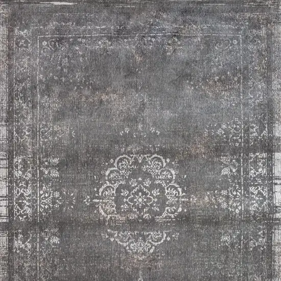 Gray Medallion Non Skid Area Rug Photo 6